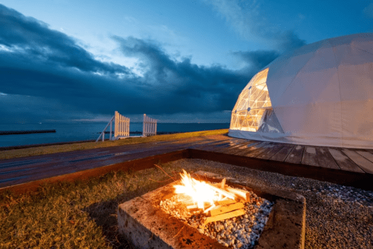 【Mare Dome】2張床、室內面積38㎡＜藍色＞海景・圓頂型帳篷
