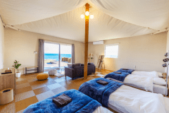 【ベレットテント】4ベッド・39㎡＜ロイヤルブルー＞オーシャンビュー・オリジナルテント