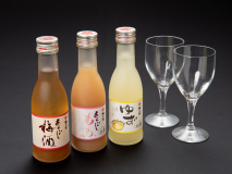 *【3種の果実酒】うめ・もも・ゆずのセットが付いたプランです。
