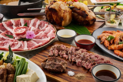 『アグー豚しゃぶしゃぶ鍋・熱々鉄板ステーキ 3種のシュラスコを食べ放題!沖縄ビュッフェ』 『アグー豚しゃぶしゃぶ鍋・熱々鉄板ステーキ 3種のシュラスコを食べ放題!沖縄ビュッフェ』