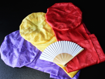 長寿祝いの「ちゃんちゃんこ」「大黒頭巾」「末広扇子」を無料で貸出