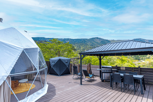 【素泊まり/お食事無し】お食事は自由にお持ち込みOK♪素泊りで楽しむドッググランピング【愛犬とグランピング/温泉チケット付】