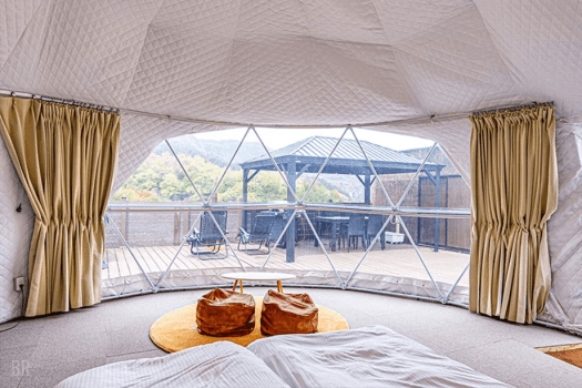 広島グルメを食す♪広島/安芸太田の新鮮食材を楽しむ1泊2食付きプラン♪【愛犬とグランピング/温泉チケット付】