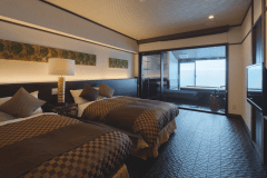 露天風呂または半露天オーシャンフロント特別和洋室【お部屋食】