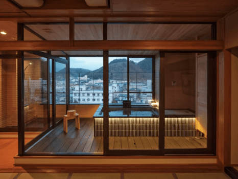 附景觀風呂和洋式套房房型的一例。