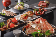 【夕食・冬】黒毛和牛付カニ会席 [一例]　蟹も牛も味わえる、スタンダードコース