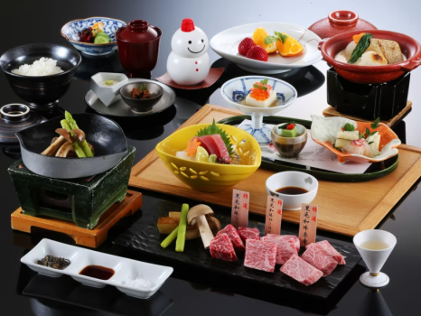 11月4日～1月31日　黒毛和牛食べ比べ御膳　ご夕食一例