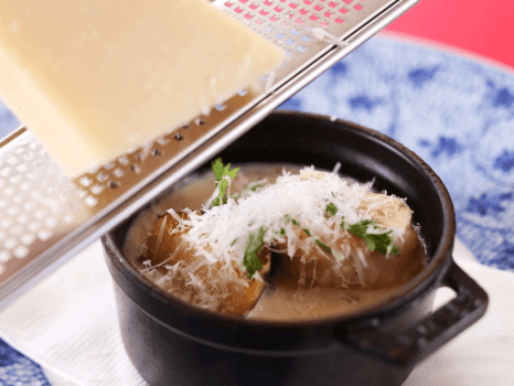 河豚白子と鮑のチーズ焼き