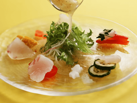 淡路産天然鯛と夏野菜のカルパッチョ