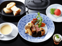 松茸フライとビフカツランチ