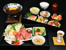 ◆A5飛騨牛味しゃぶをお部屋食で贅沢に！配膳回数を抑えプライベートを大切にしたわん泊亭御膳