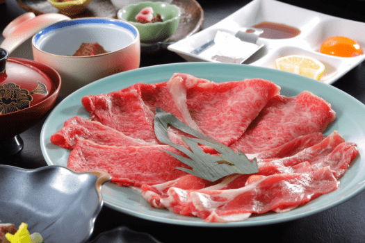 三種の肉の食べ比べ米沢牛・黒毛和牛・米沢豚の「やきしゃぶ」膳