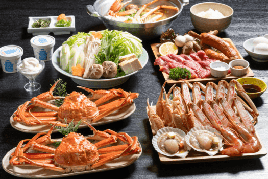【1泊2食】≪ハイグレード≫生ズワイガニ＆BBQプラン～冬の味覚の王様”カニ三昧”！焼きガニ、カニしゃぶ、茹でガニetc。全ての調理法で堪能頂く”最上級カニフルコース”～＜グランルージュ夕日ヶ浦＞