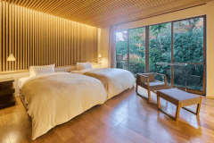 【和洋室】洋室ツイン10畳＋和室８畳　内湯＋露天風呂付・離れ