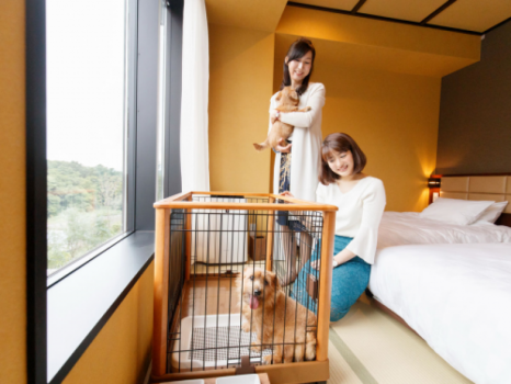 【愛犬同伴専用客室】 小型犬(6㎏以下)で1室あたり2頭まで同伴可能です。