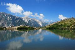 標高2060m。天上の八方池に写る白馬三山は絶景です 標高2060m。天上の八方池に写る白馬三山は絶景です