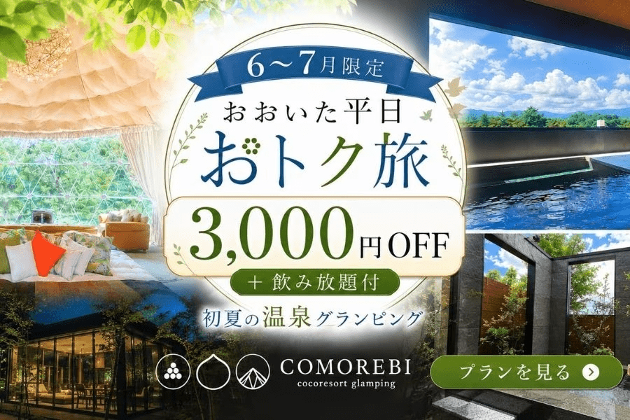 【6月7月限定おおいた平日おトク旅】3,000円OFF + 飲み放題 (夕朝食付)