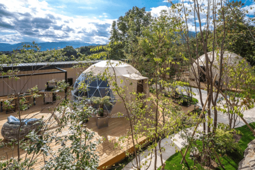 【객실 노천온천&times;사우나&times;얼음냉탕】돔형 텐트 6m (싱글 4대)