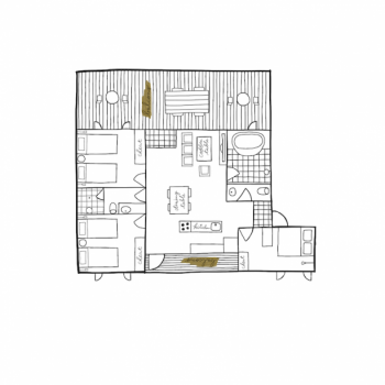 Hakuba Condominium with kitchen / Luxury Mountain View Suite ( 3 bedrooms 2 bathrooms with 36㎡ deck / Self-contained Accommodation)