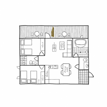 Hakuba Condominium with kitchen / Luxury Mountain View Suite ( 2 bedrooms 2 bathrooms with 22㎡ balcony / Self-contained Accommodation)