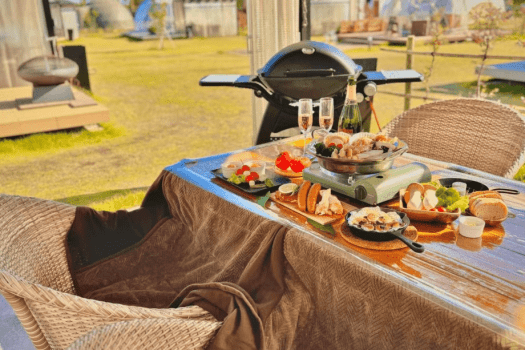 【1泊2食】«luxury stay≫グランピングBBQプラン～碧の谷を駆ける緑風に和らぐノスタルジックリゾート～＜”Glamping＆Port 結”＞