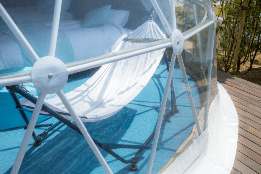 【按摩浴缸穹顶】4张床・157.5㎡ <"高级" > 美妙的景色・直径7米的圆顶帐篷