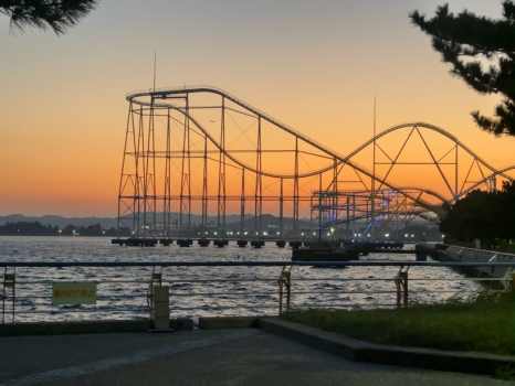 客室廊下からのサンセット