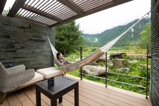 DELUXE TWIN ROOM with Terrace Mt. Hotaka view