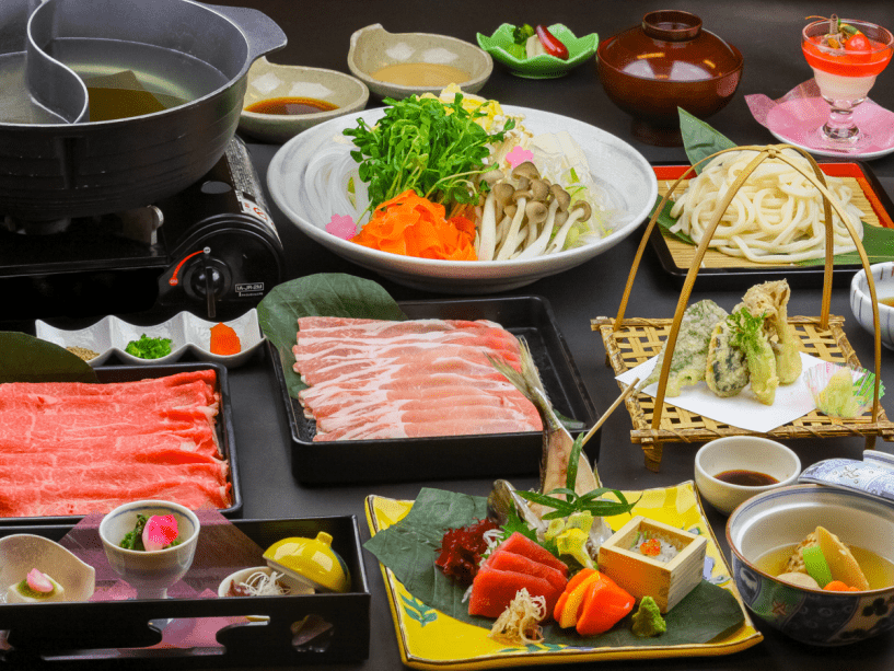 しゃぶしゃぶプランのご夕食例（季節により内容が変わります）