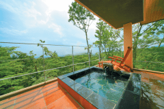 【206牽牛】御影石の展望露天風呂。開放感溢れる客室露天風呂で湯浴みを満喫♪