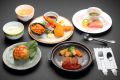 【夕食一例（子供：小学生）】とちぎ和牛ハンバーグ、フライもの、グラタンなどが付いた子供用のお食事です。