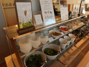 自家農園直送のミックスベビーリーフのサラダコーナー※写真は一例です