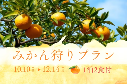 【みかん狩り体験付き】〈1泊2食〉秋の味覚と温泉旅グランピング-実り豊かな秋旅を-