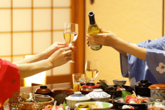 【部屋食】★大人の記念日プラン★　スパークリングワインでお祝い　メインは金目鯛姿煮　和会席　露天風呂付き客室