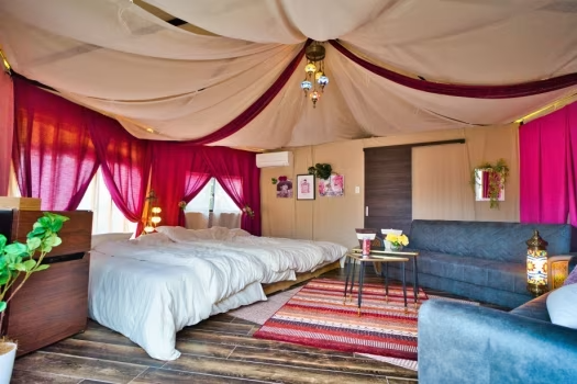 限定3棟！【2人でのLUXURY stay】2名専用テント　クイーンベッド×２
