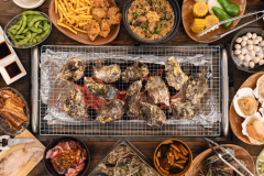 12月1日から!【焼き牡蠣食べ放題60分プラン】牡蠣雑炊 枝豆 フライドポテト お味噌汁付　席時間90分