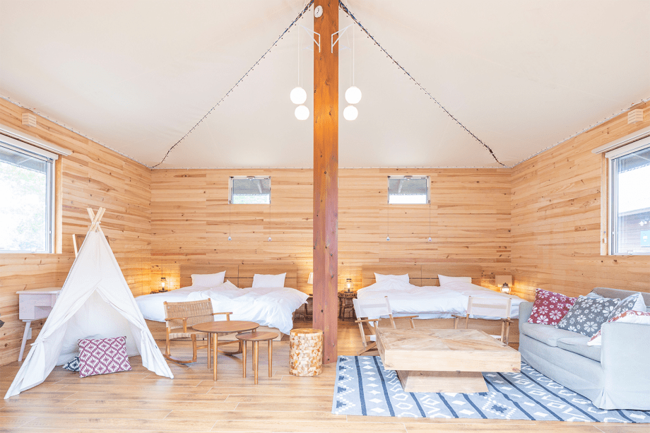 レイクサイドテラス琵琶湖 | スクエアサファリテント TYPEエタノール