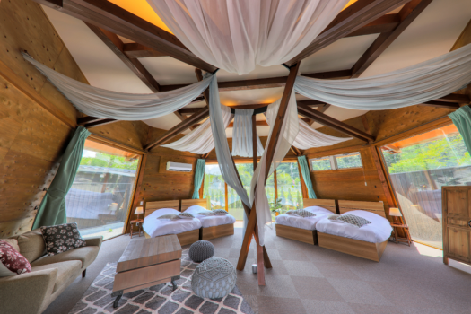 【Lapis Tent】4張床・36㎡＜石英＞天然溫泉・原創帳篷