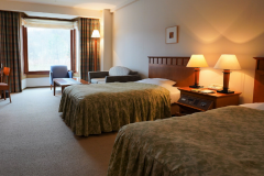 ●【デラックスツイン】木目を基調とし、間接照明で心やすらぐ空間を大切にしています。