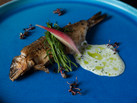 *【夕食（焼物）】会席料理の起草は奇勝絶景「天龍峡十勝」イマジネーションを研ぎ澄ませて