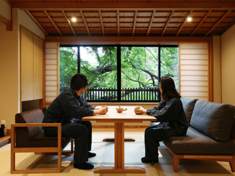 *【山紫｜SANSI】58平米・ダイニング・半露天風呂