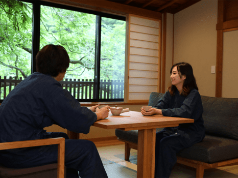 *【山紫｜SANSI】58平米・ダイニング・半露天風呂