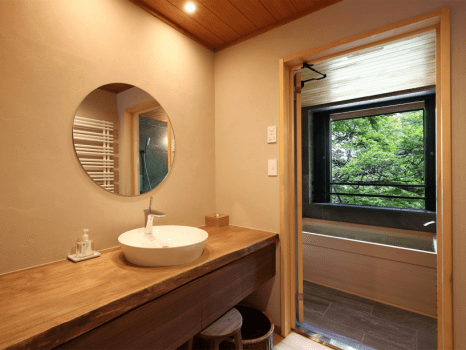 *【山紫｜SANSI】58平米・ダイニング・半露天風呂