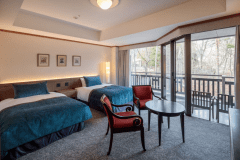 スタンダードアルプスツインルーム一例（※お部屋の階層や位置により、間取りとイメージは異なります）