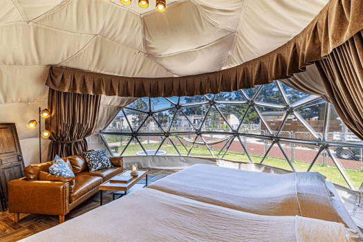 Dog Run Dome with 2 Beds [Pet-Friendly]  Small dogs up to 2, medium to large dogs up to 1