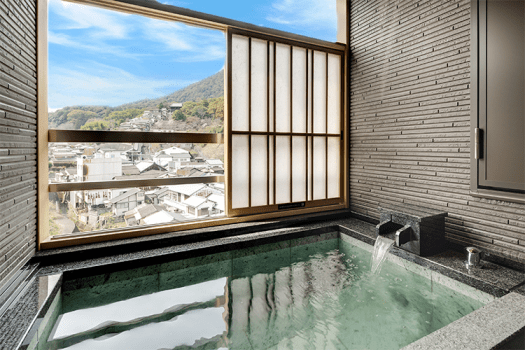 <Premium Room with Open-air Hot Spring Bath (Hatsune Type) *Exclusive lounge access>