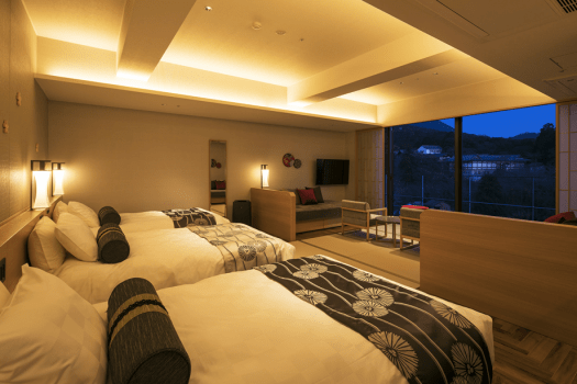 <Premium Deluxe Room with Open-air Hot Spring Bath (Hatsune Type) *Exclusive lounge access>