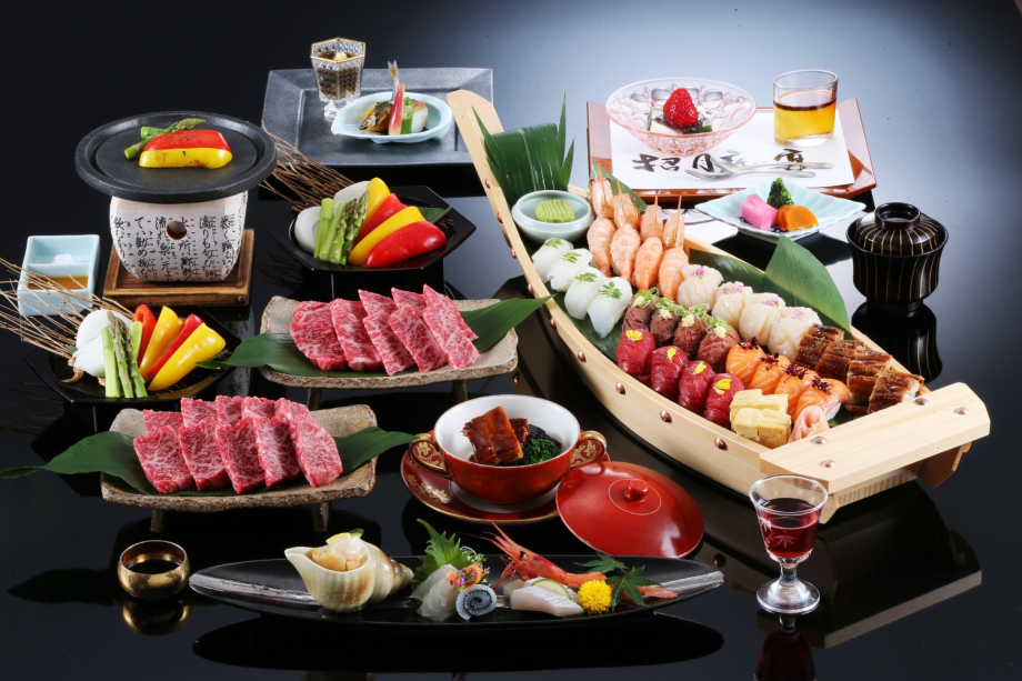 【お日にち限定】＜お一人様2200円お得＞【夕食個室ダイニング又は小宴会場】黒毛和牛鉄板焼き＆海鮮にぎり寿司☆夏ファミリープラン【館内利用券2000円分付き】