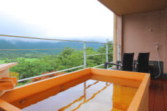 客室露天風呂一例（桧）