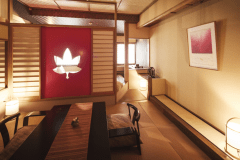 【当館基本】ベッド付き和風客室〜楓〜赤を基調とした温かみを感じる客室